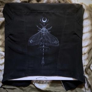 Custom painted H&M Faux Suede Cropped Moto Jacket